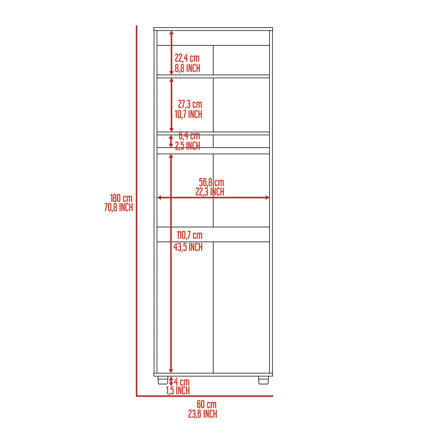 Modern Black 2 Door Armoire Wardrobe Closet with Shelves - 1st Choice Furniture Direct