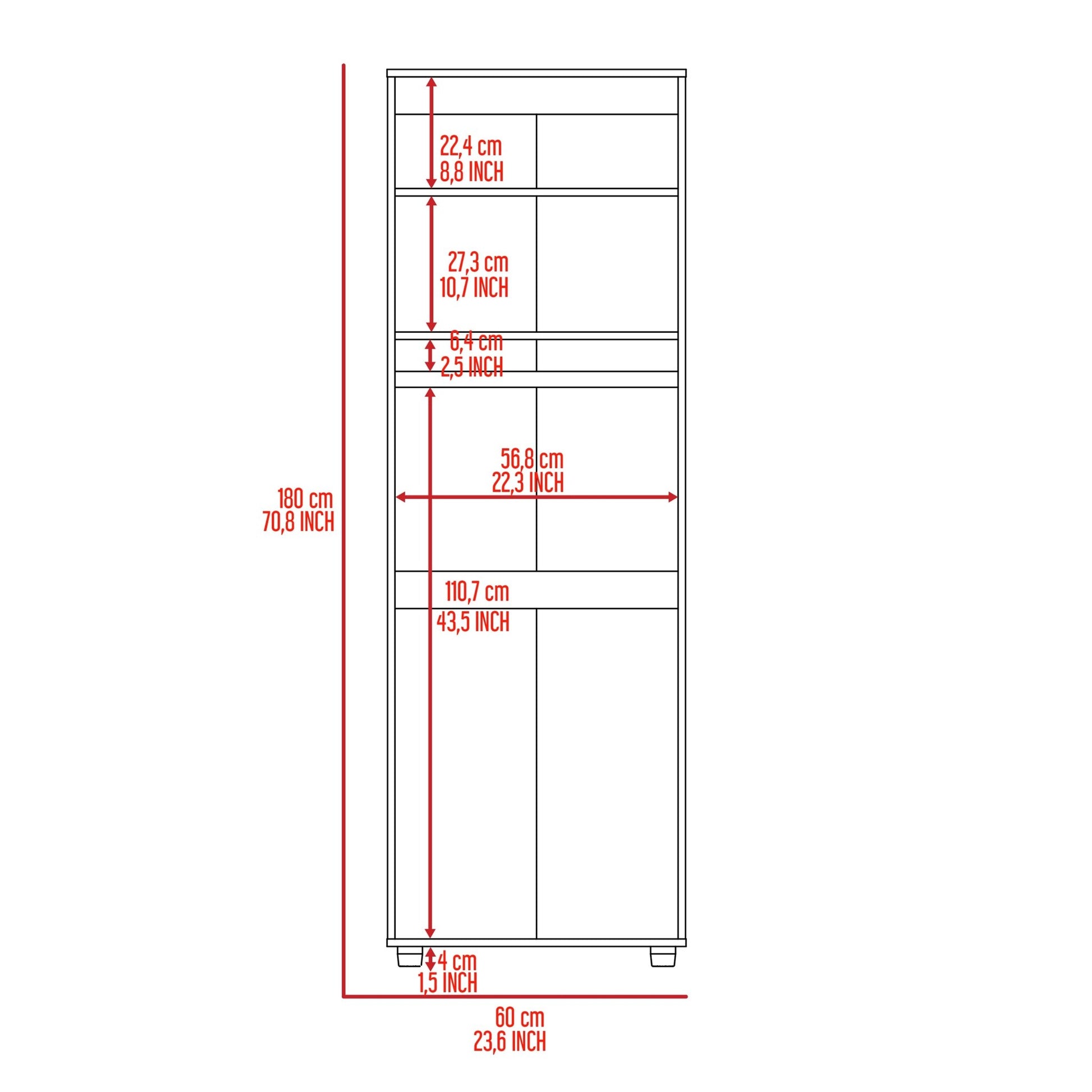 Modern Black 2 Door Armoire Wardrobe Closet with Shelves - 1st Choice Furniture Direct