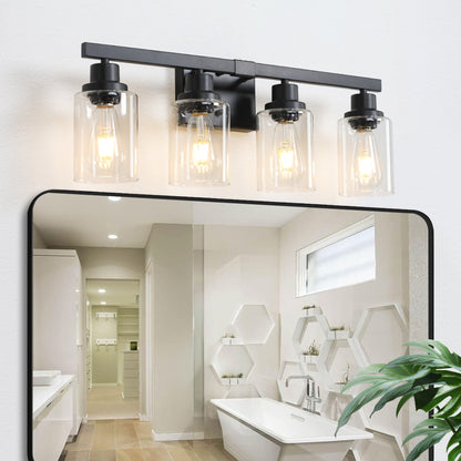 Modern Black 4 - Light Bathroom Vanity Light – Rustic Industrial Wall Sconce - 1st Choice Furniture Direct