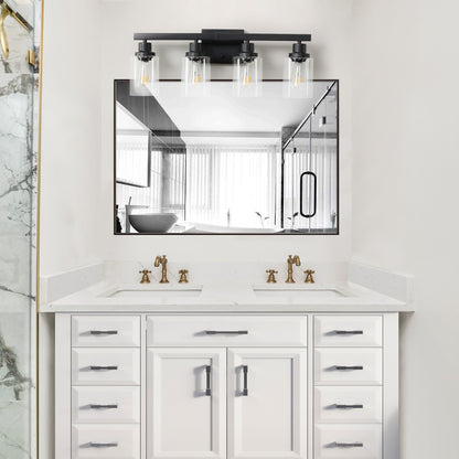 Modern Black 4 - Light Bathroom Vanity Light – Rustic Industrial Wall Sconce - 1st Choice Furniture Direct