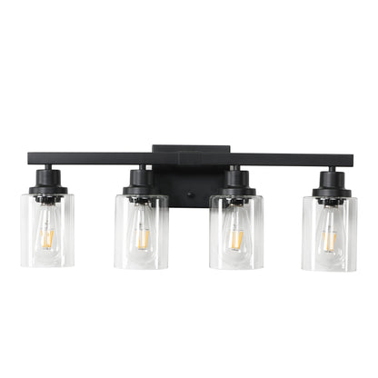 Modern Black 4 - Light Bathroom Vanity Light – Rustic Industrial Wall Sconce - 1st Choice Furniture Direct
