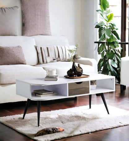 Modern Black and White Coffee Table with Storage Drawer - 1st Choice Furniture Direct