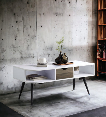 Modern Black and White Coffee Table with Storage Drawer - 1st Choice Furniture Direct