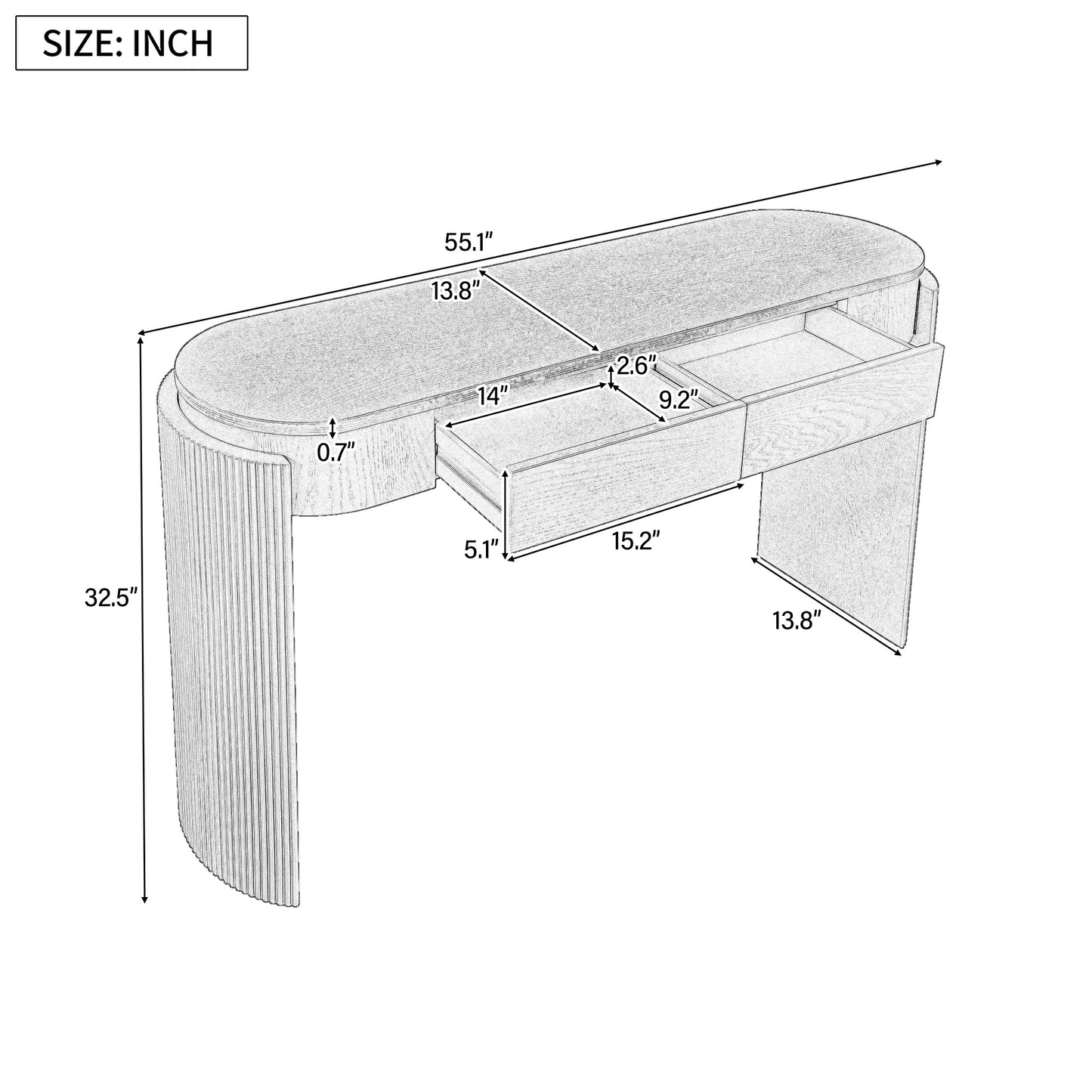 Modern Black Entryway Console Table with 2 Storage Drawers - 1st Choice Furniture Direct