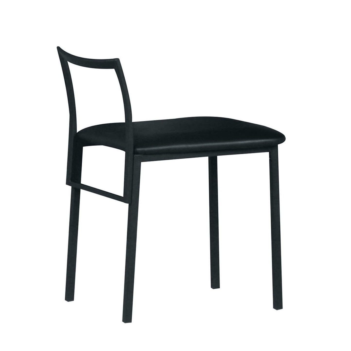 Modern Black Metal Dining Chair | Upholstered PU Seat - 1st Choice Furniture Direct