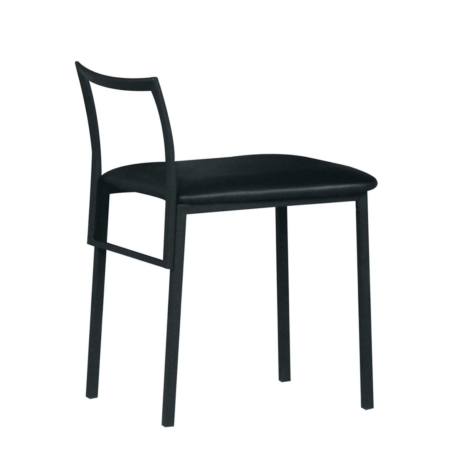 Modern Black Metal Dining Chair | Upholstered PU Seat - 1st Choice Furniture Direct