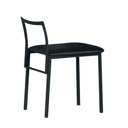 Modern Black Metal Dining Chair | Upholstered PU Seat - 1st Choice Furniture Direct