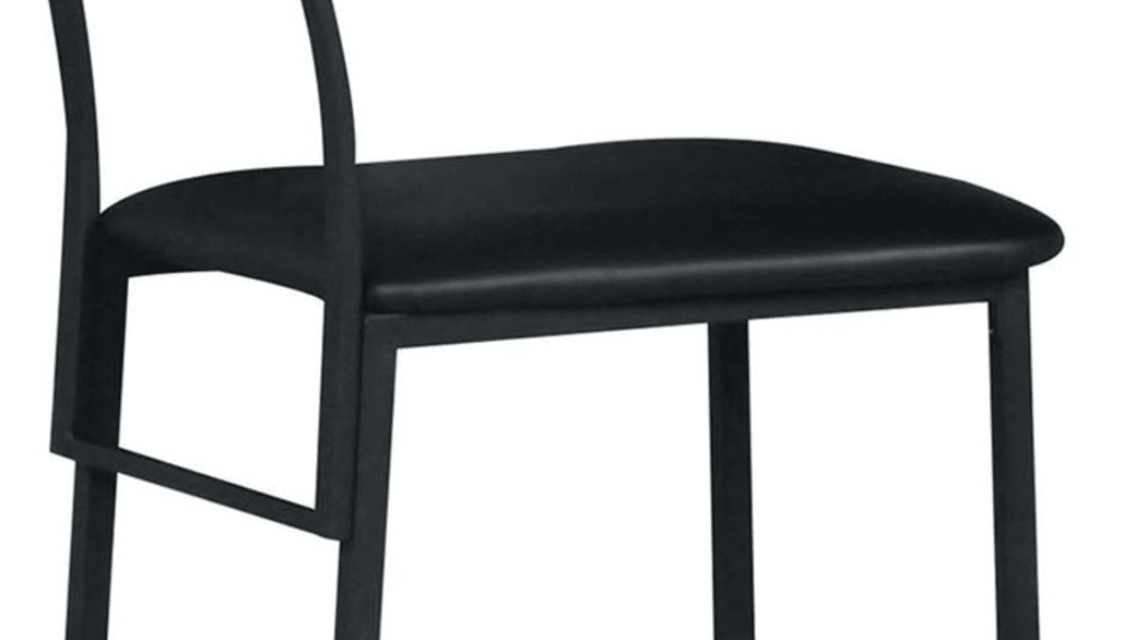 Modern Black Metal Dining Chair | Upholstered PU Seat - 1st Choice Furniture Direct
