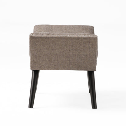 Modern Button Tufted Sitting Bench, Accent Fabric Upholstered Ottoman for Bedroom or Living Room - 1st Choice Furniture Direct