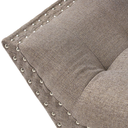 Modern Button Tufted Sitting Bench, Accent Fabric Upholstered Ottoman for Bedroom or Living Room - 1st Choice Furniture Direct