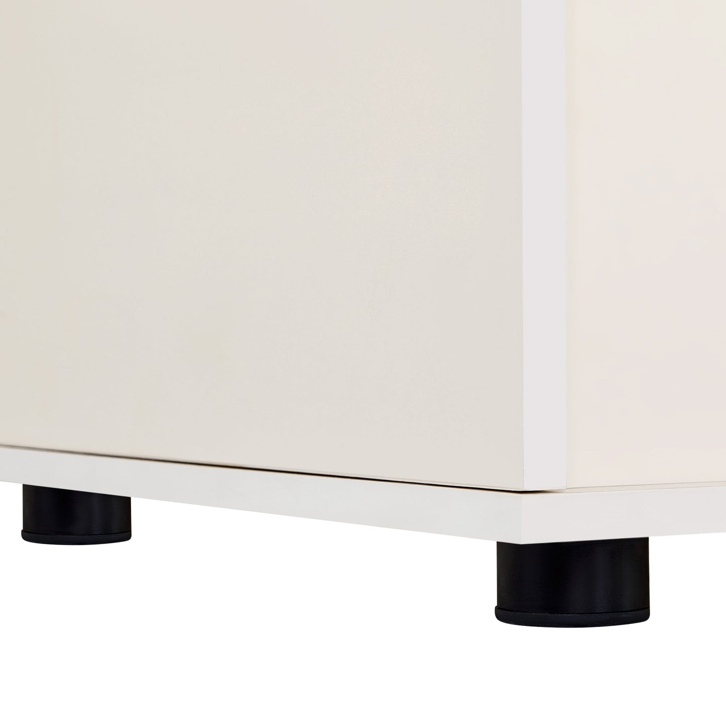 Modern Cream White TV Stand with Storage, Cat Litter Box Enclosure with Removable Sliding Door - 1st Choice Furniture Direct