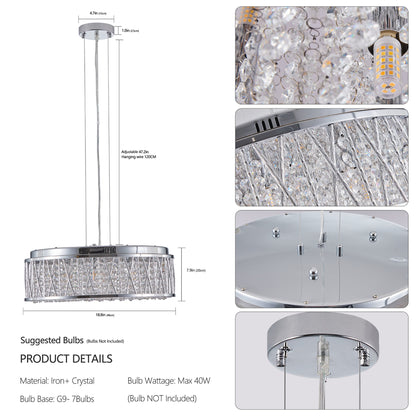 Modern Crystal Flush Mount Chandelier Ceiling Light Silver - 1st Choice Furniture Direct