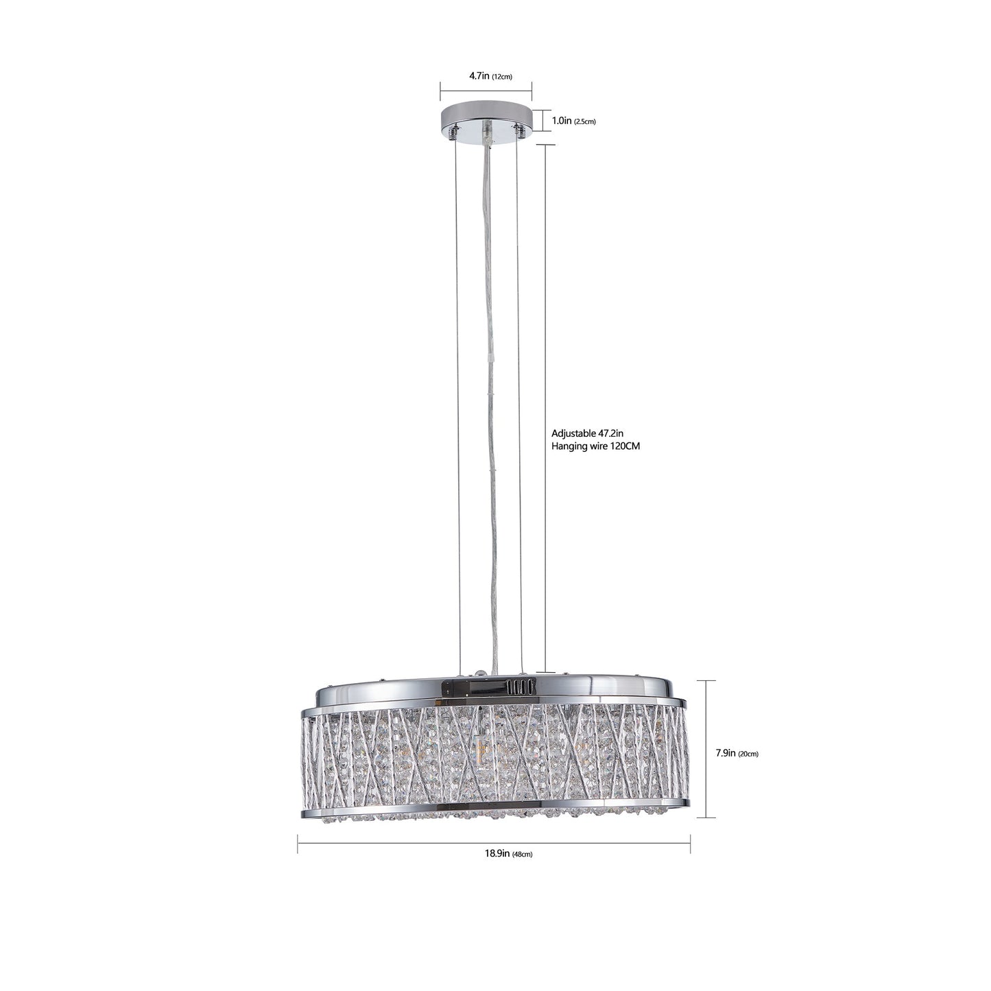 Modern Crystal Flush Mount Chandelier Ceiling Light Silver - 1st Choice Furniture Direct