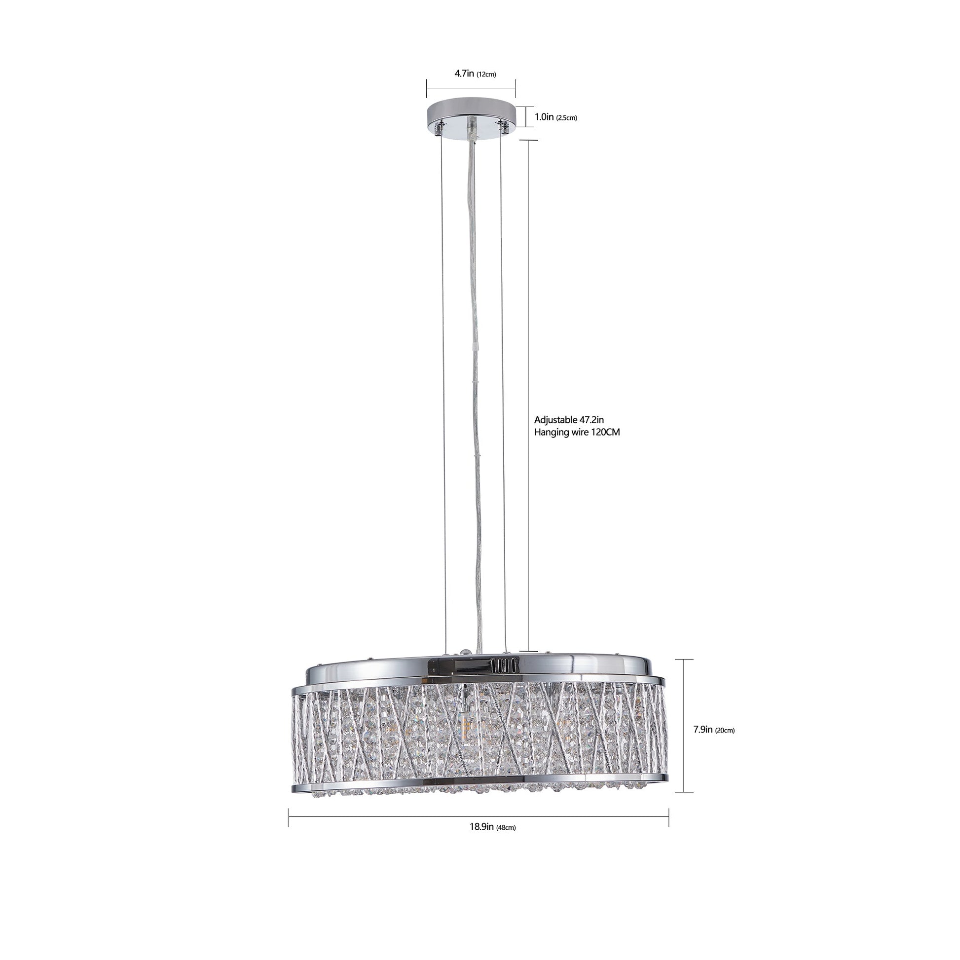 Modern Crystal Flush Mount Chandelier Ceiling Light Silver - 1st Choice Furniture Direct