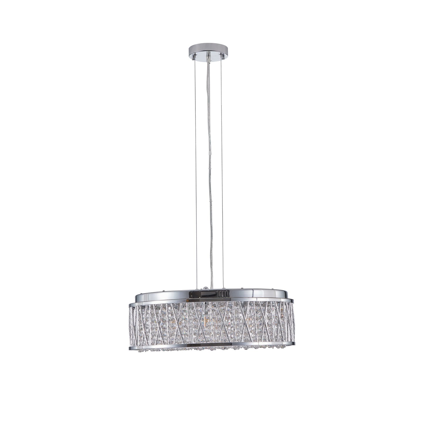 Modern Crystal Flush Mount Chandelier Ceiling Light Silver - 1st Choice Furniture Direct