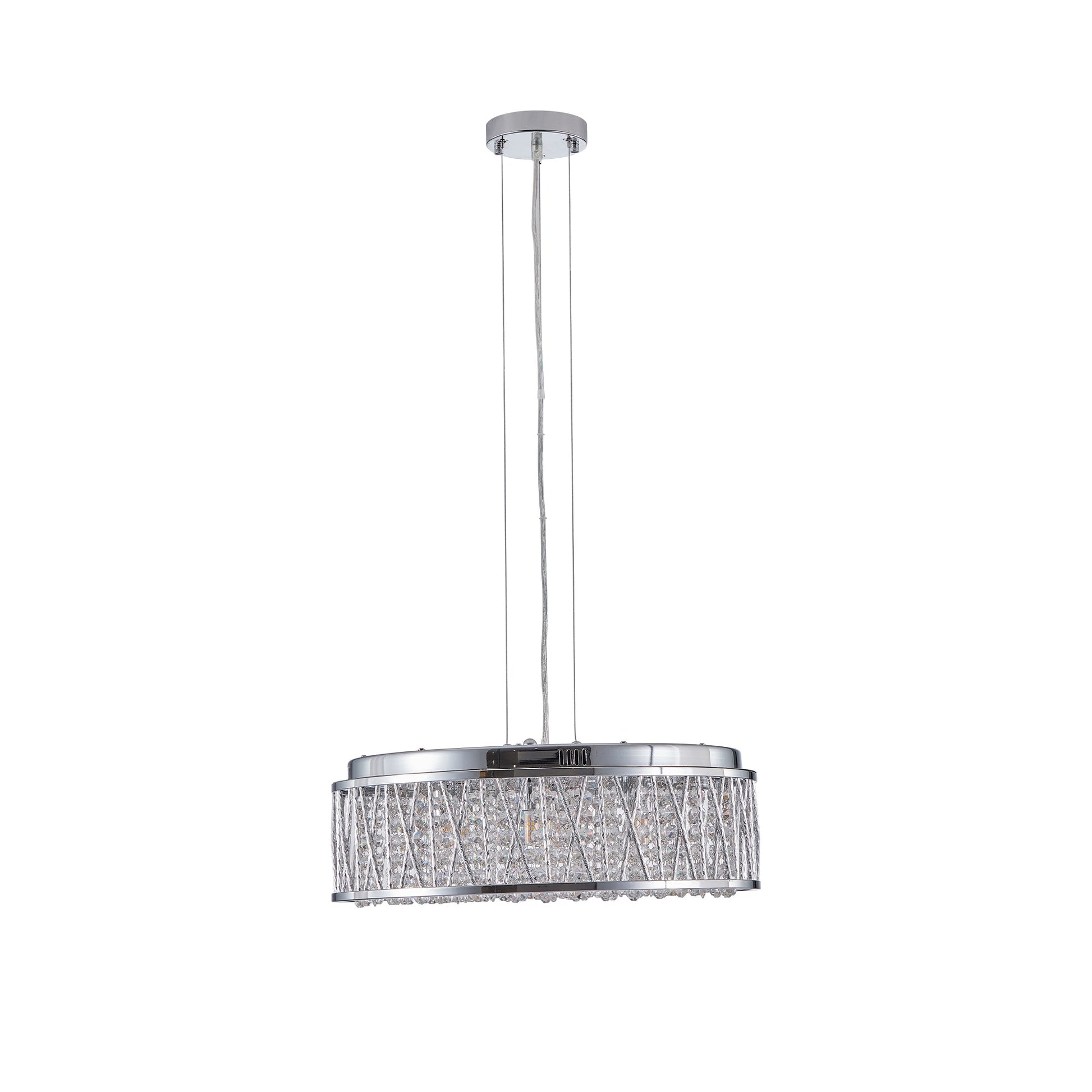 Modern Crystal Flush Mount Chandelier Ceiling Light Silver - 1st Choice Furniture Direct