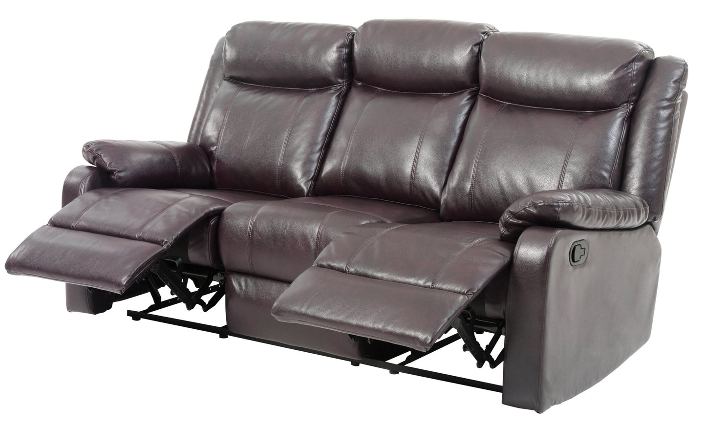 Modern Dark Brown PU Sleeper Sofa Bed – Convertible Sofa with Foam Cushion Comfort - 1st Choice Furniture Direct