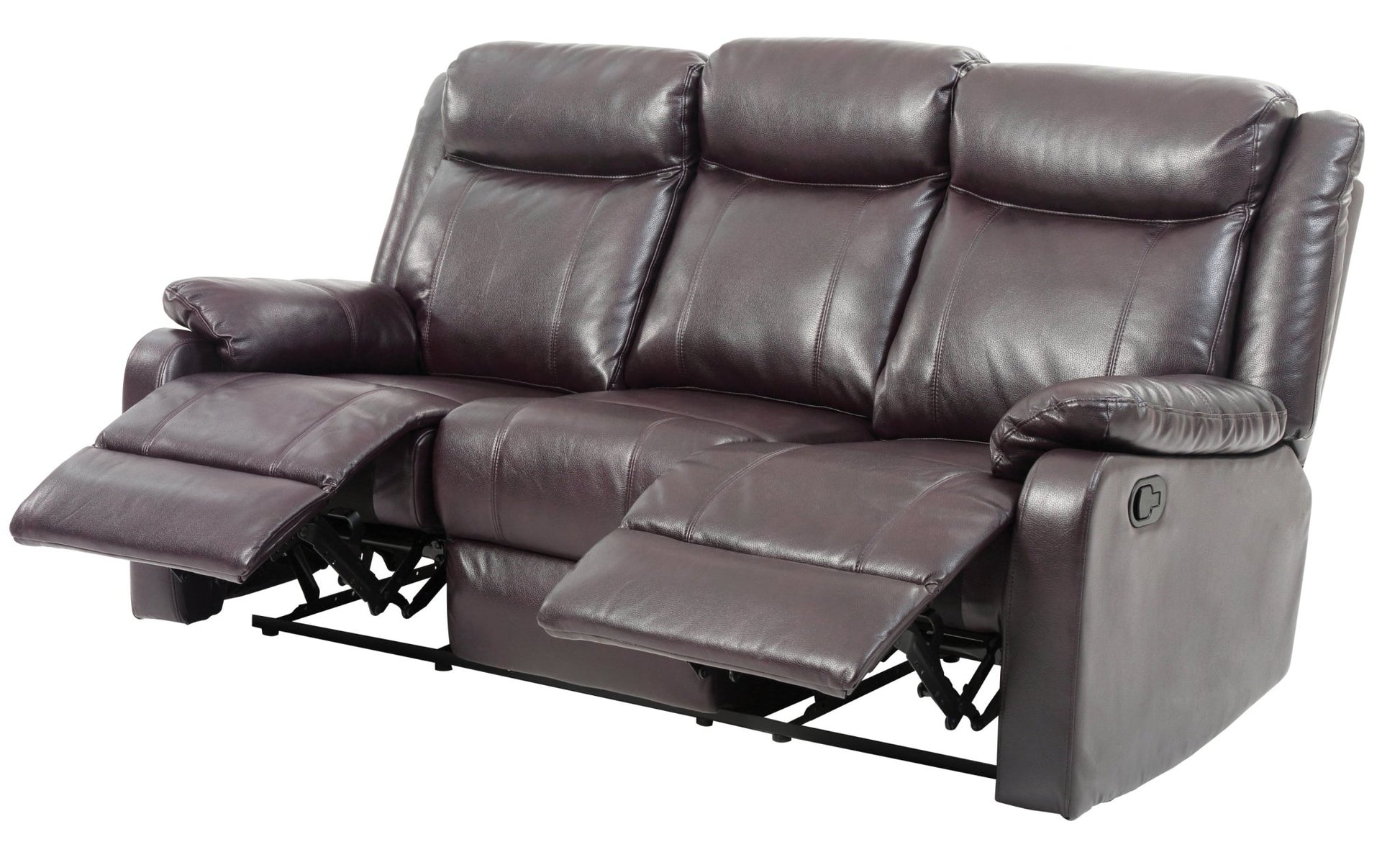 Modern Dark Brown PU Sleeper Sofa Bed – Convertible Sofa with Foam Cushion Comfort - 1st Choice Furniture Direct