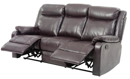 Modern Dark Brown PU Sleeper Sofa Bed – Convertible Sofa with Foam Cushion Comfort - 1st Choice Furniture Direct