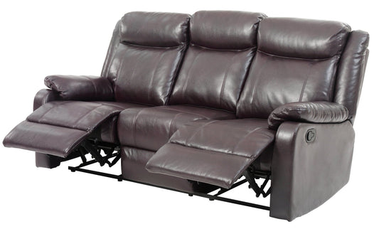 Modern Dark Brown PU Sleeper Sofa Bed – Convertible Sofa with Foam Cushion Comfort - 1st Choice Furniture Direct