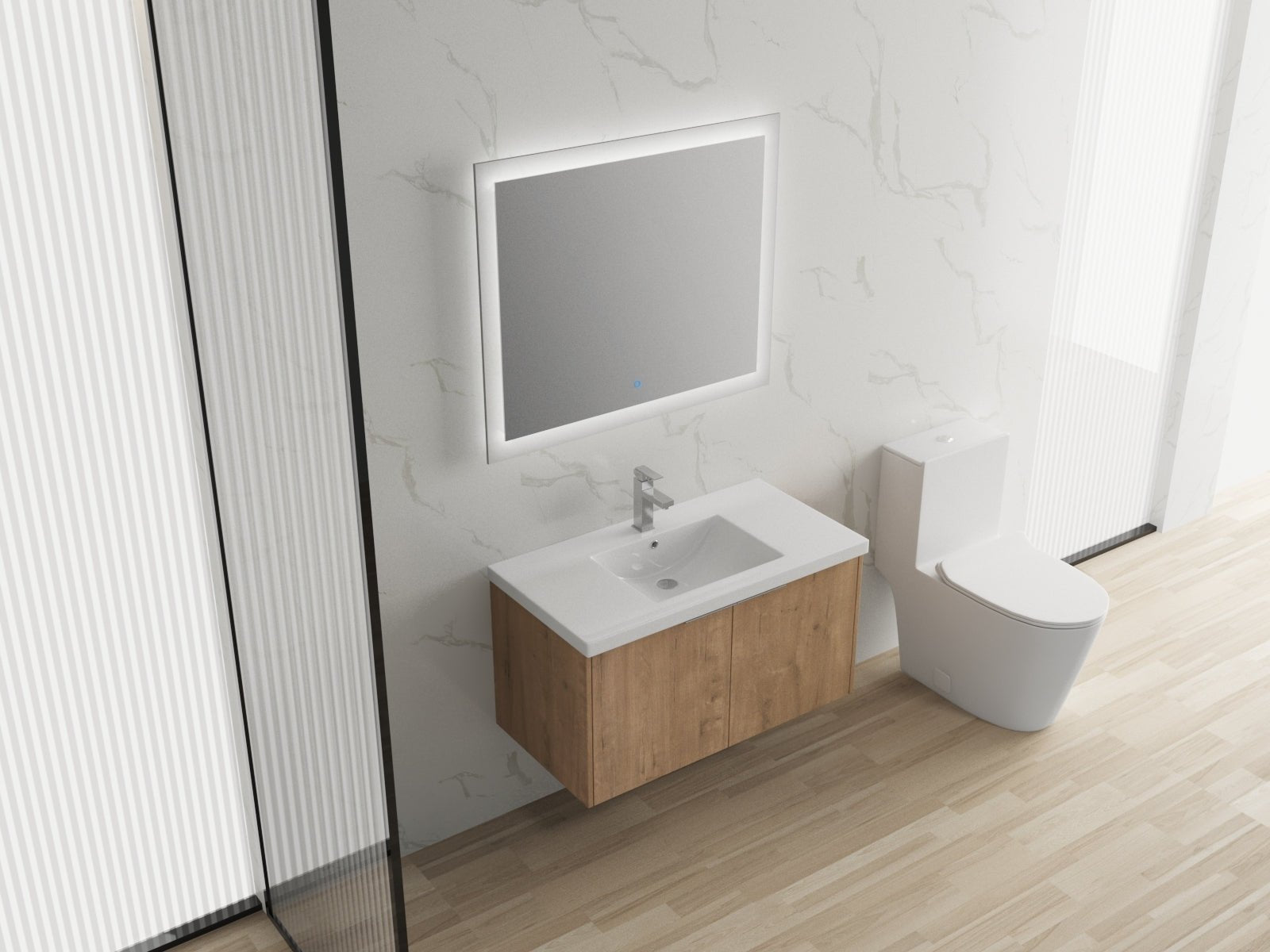 Modern Design 36 Inch Float Mounting Bathroom Vanity With Sink Soft Close Door,2 Doors - 00636 IMO(KD - Packing) - 1st Choice Furniture Direct