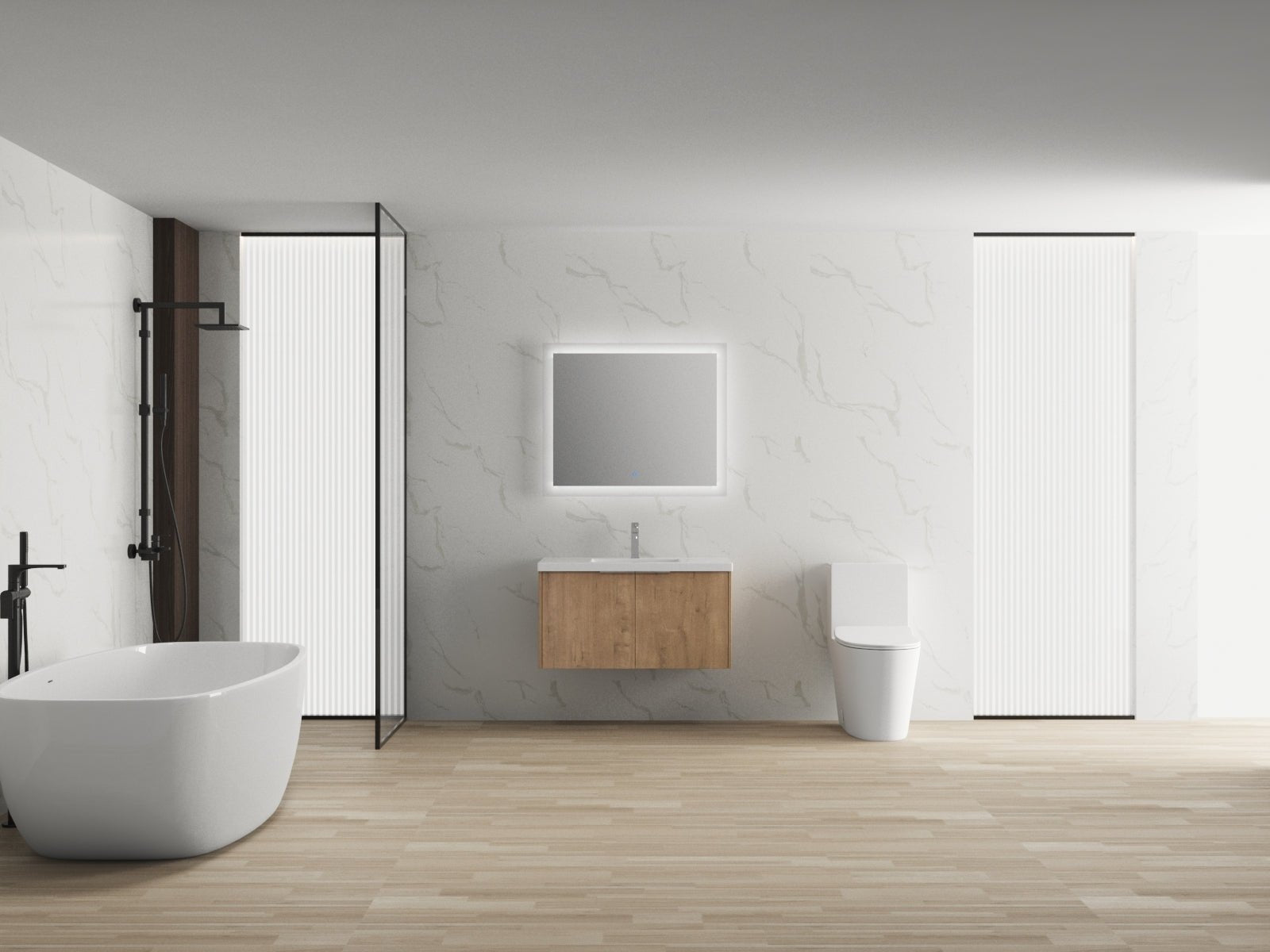 Modern Design 36 Inch Float Mounting Bathroom Vanity With Sink Soft Close Door,2 Doors - 00636 IMO(KD - Packing) - 1st Choice Furniture Direct