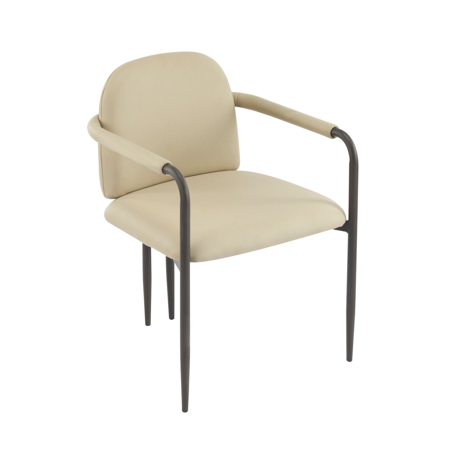 Modern Dining Chair Set of 2 with Iron Frame in Espresso and Khaki - 1st Choice Furniture Direct