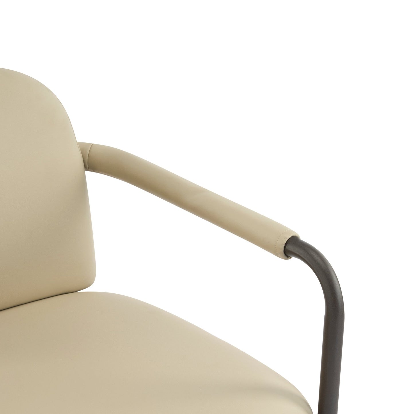 Modern Dining Chair Set of 2 with Iron Frame in Espresso and Khaki - 1st Choice Furniture Direct