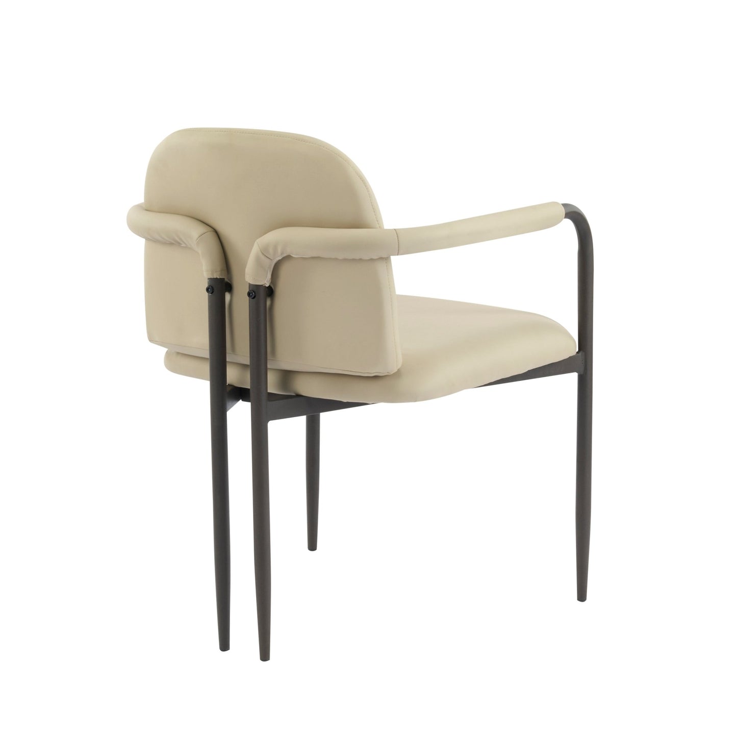 Modern Dining Chair Set of 2 with Iron Frame in Espresso and Khaki - 1st Choice Furniture Direct