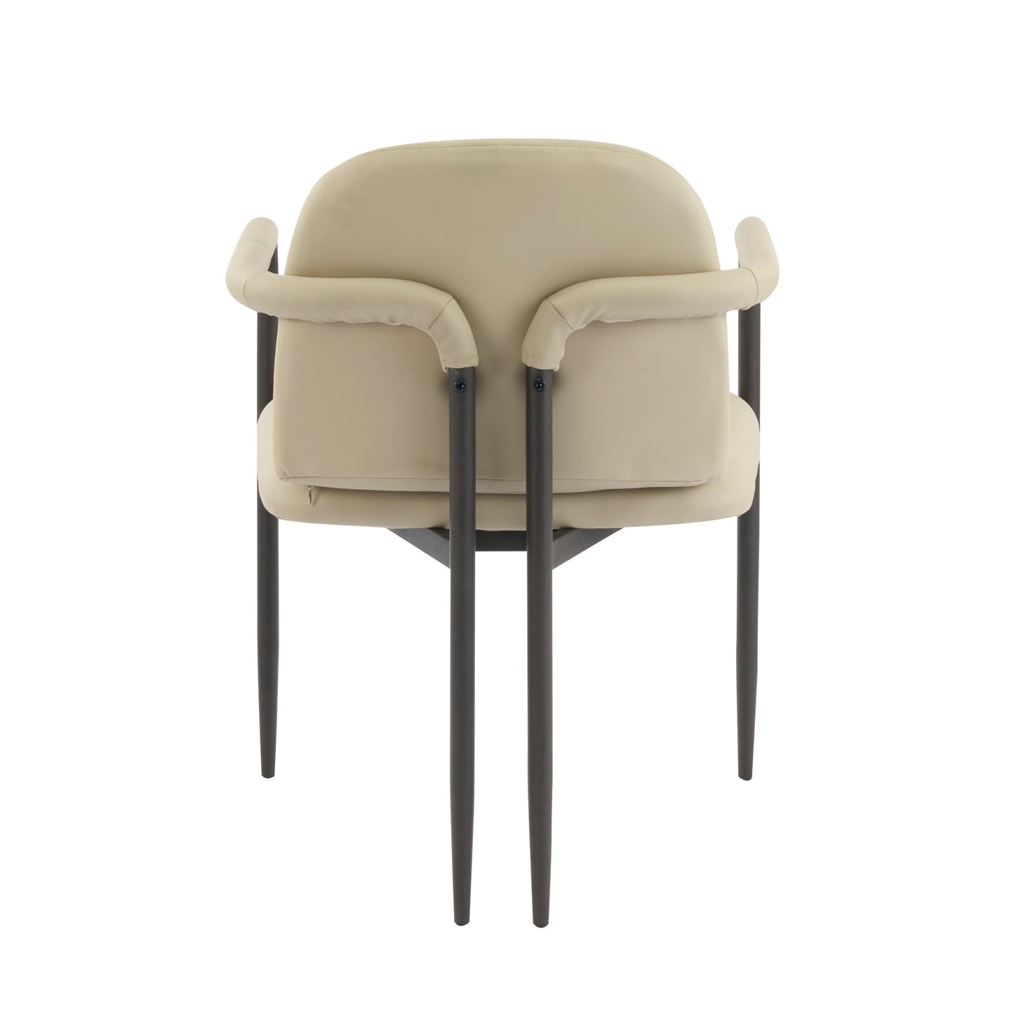 Modern Dining Chair Set of 2 with Iron Frame in Espresso and Khaki - 1st Choice Furniture Direct