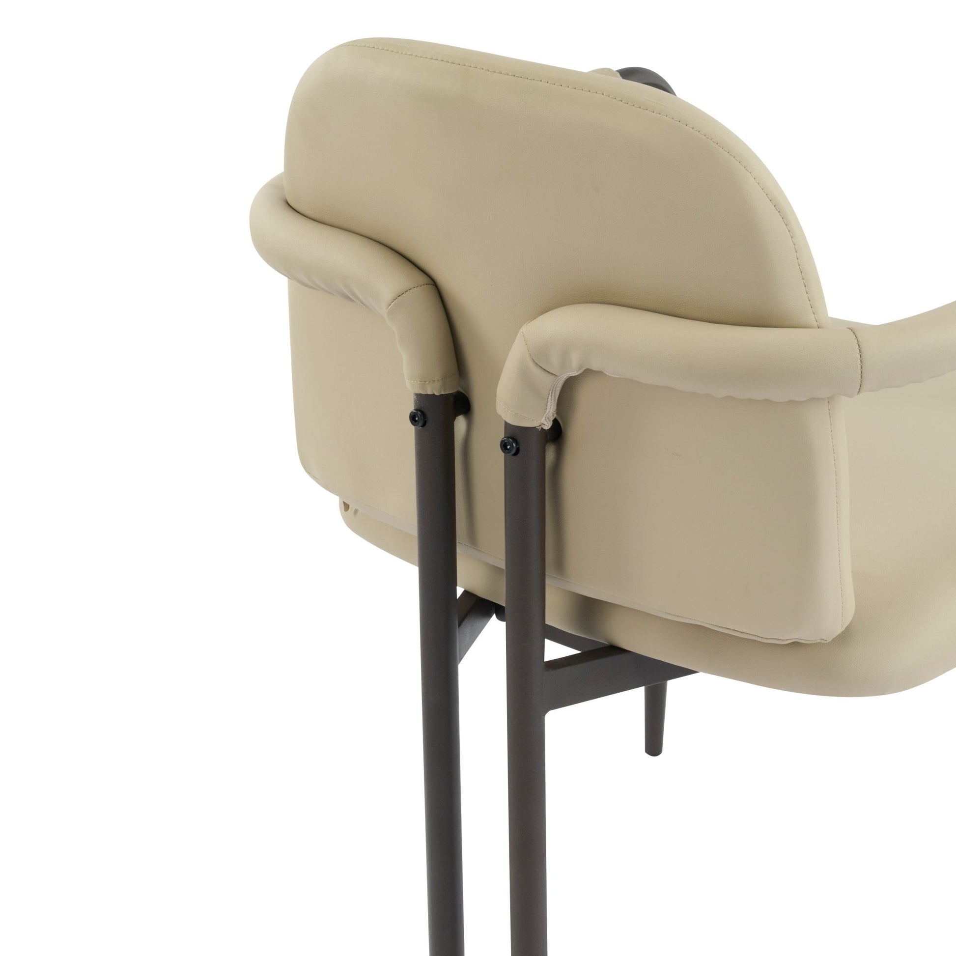 Modern Dining Chair Set of 2 with Iron Frame in Espresso and Khaki - 1st Choice Furniture Direct