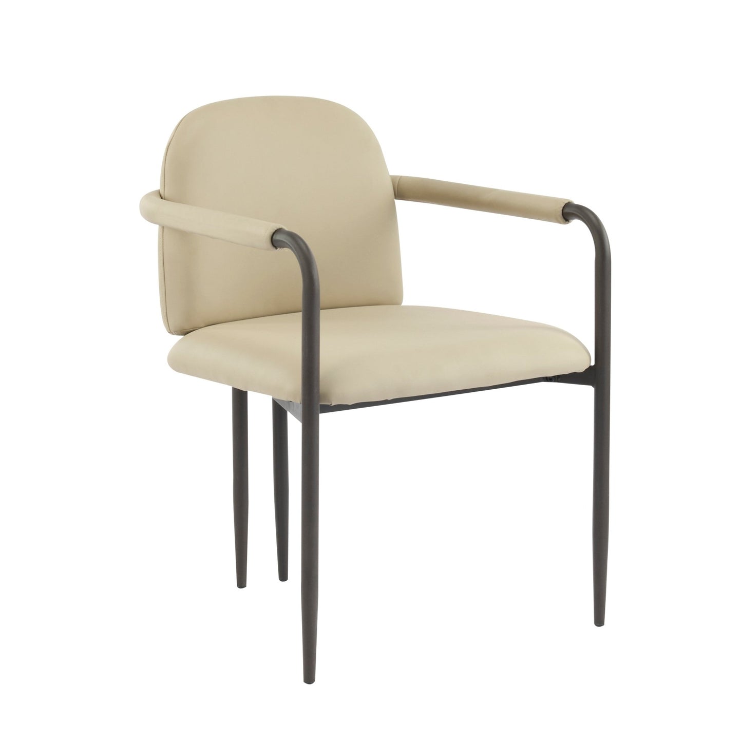 Modern Dining Chair Set of 2 with Iron Frame in Espresso and Khaki - 1st Choice Furniture Direct