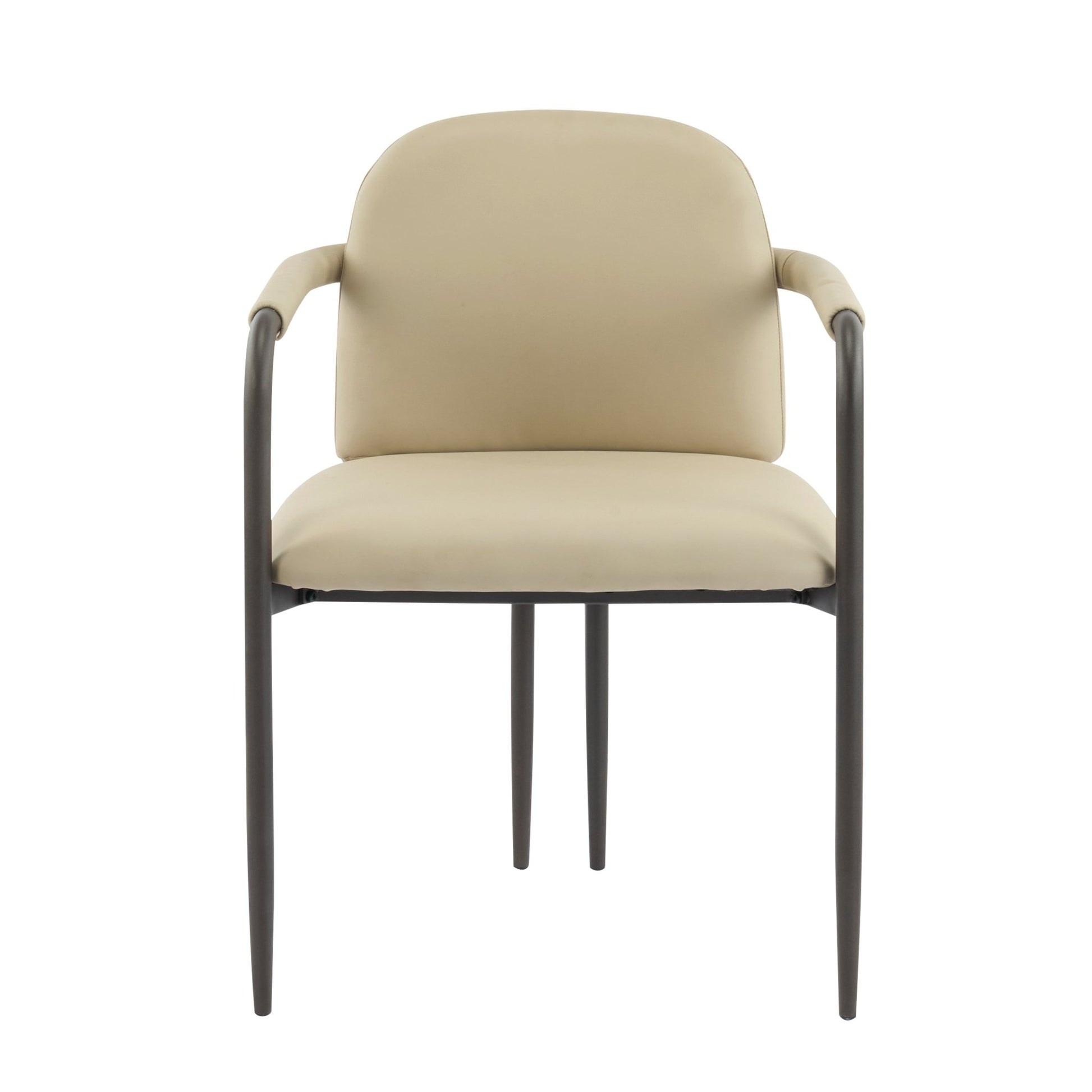 Modern Dining Chair Set of 2 with Iron Frame in Espresso and Khaki - 1st Choice Furniture Direct