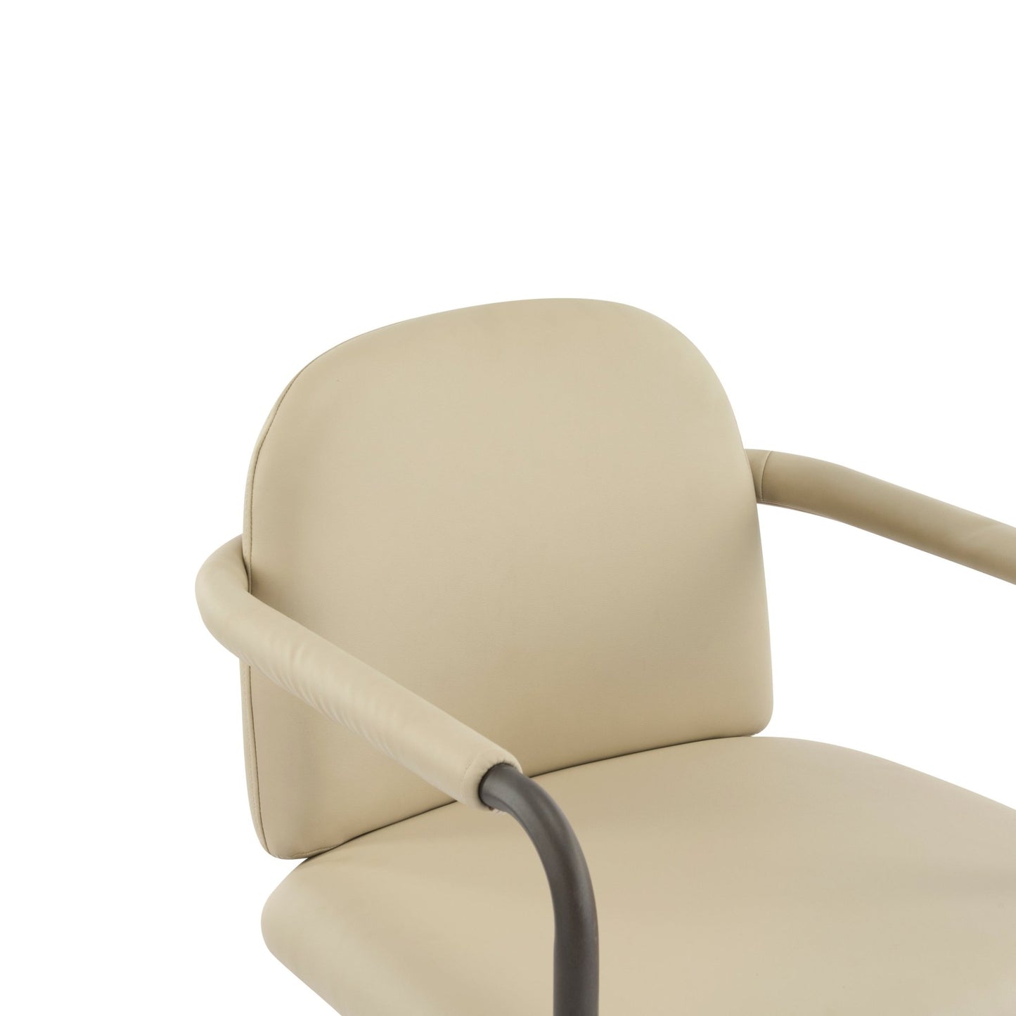 Modern Dining Chair Set of 2 with Iron Frame in Espresso and Khaki - 1st Choice Furniture Direct