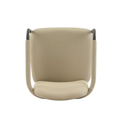 Modern Dining Chair Set of 2 with Iron Frame in Espresso and Khaki - 1st Choice Furniture Direct