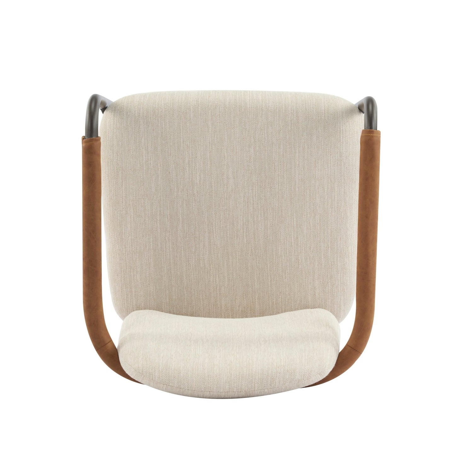 Modern Espresso and Beige Dining Chair Set with Durable Iron Frame and Comfortable Fabric Upholstery - 1st Choice Furniture Direct