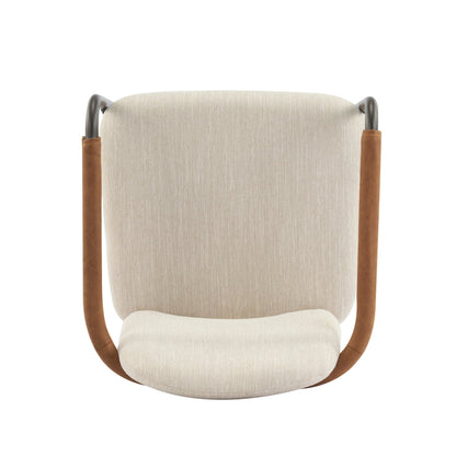Modern Espresso and Beige Dining Chair Set with Durable Iron Frame and Comfortable Fabric Upholstery - 1st Choice Furniture Direct