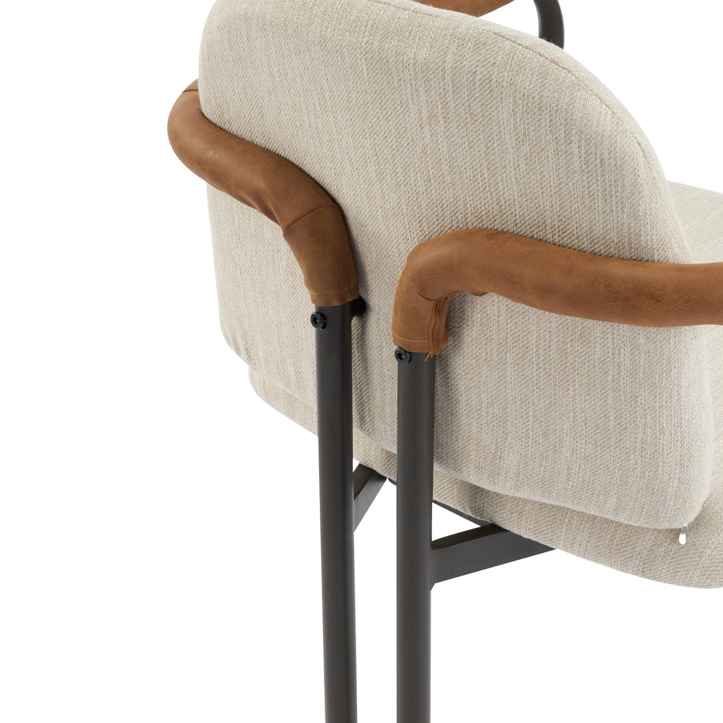 Modern Espresso and Beige Dining Chair Set with Durable Iron Frame and Comfortable Fabric Upholstery - 1st Choice Furniture Direct