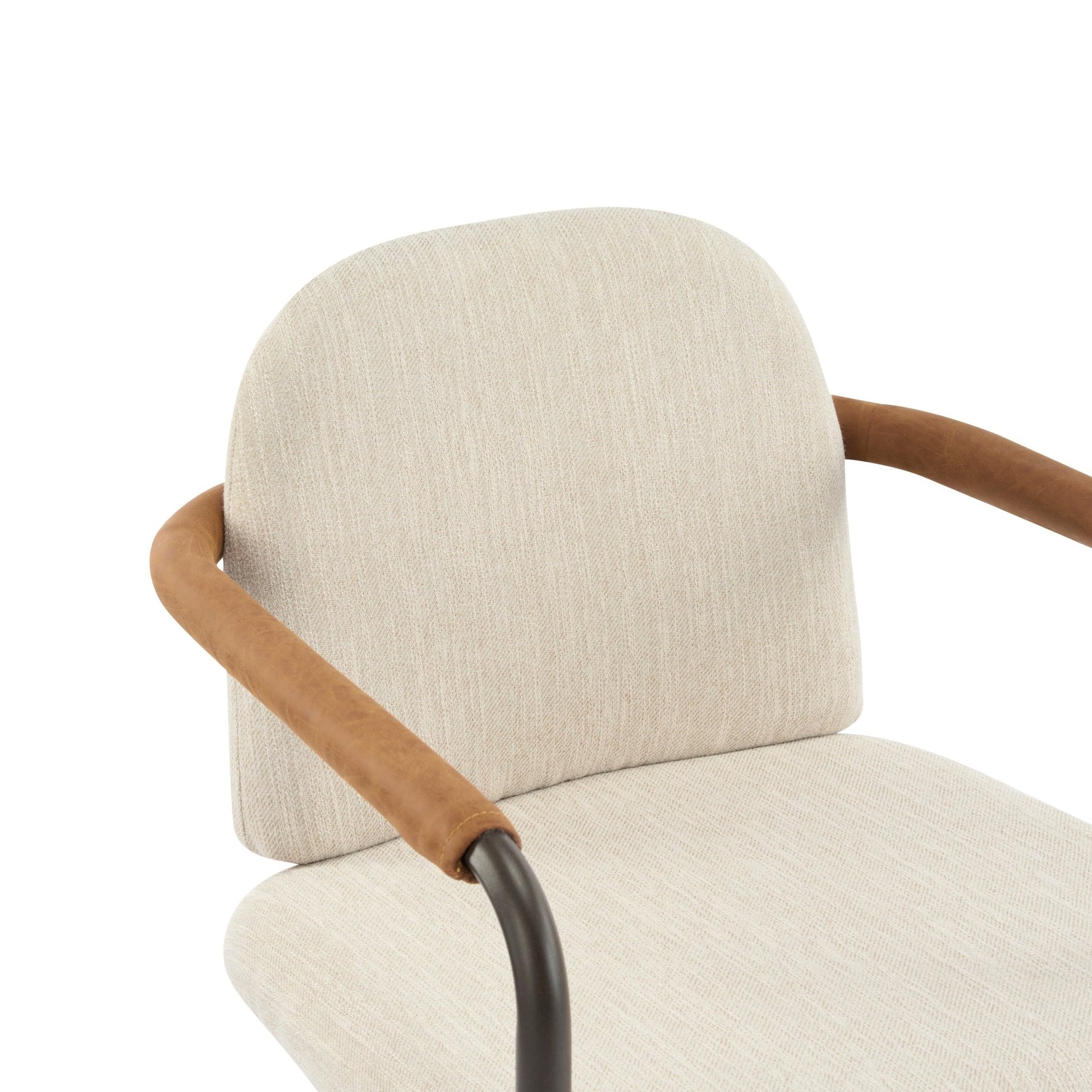 Modern Espresso and Beige Dining Chair Set with Durable Iron Frame and Comfortable Fabric Upholstery - 1st Choice Furniture Direct