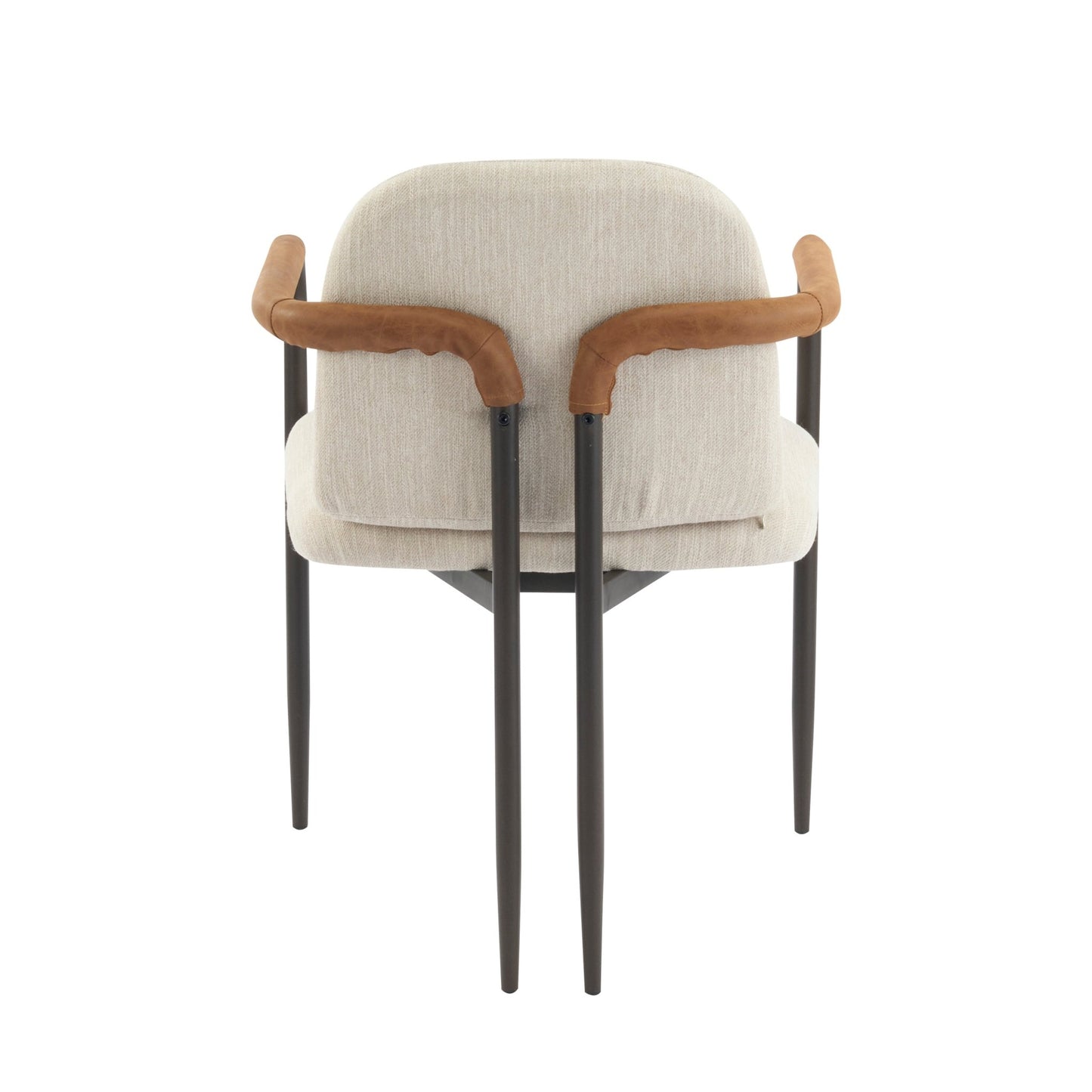 Modern Espresso and Beige Dining Chair Set with Durable Iron Frame and Comfortable Fabric Upholstery - 1st Choice Furniture Direct