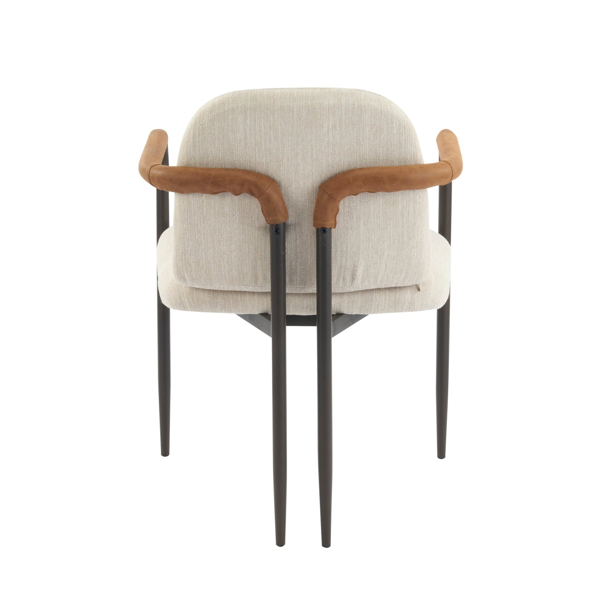 Modern Espresso and Beige Dining Chair Set with Durable Iron Frame and Comfortable Fabric Upholstery - 1st Choice Furniture Direct