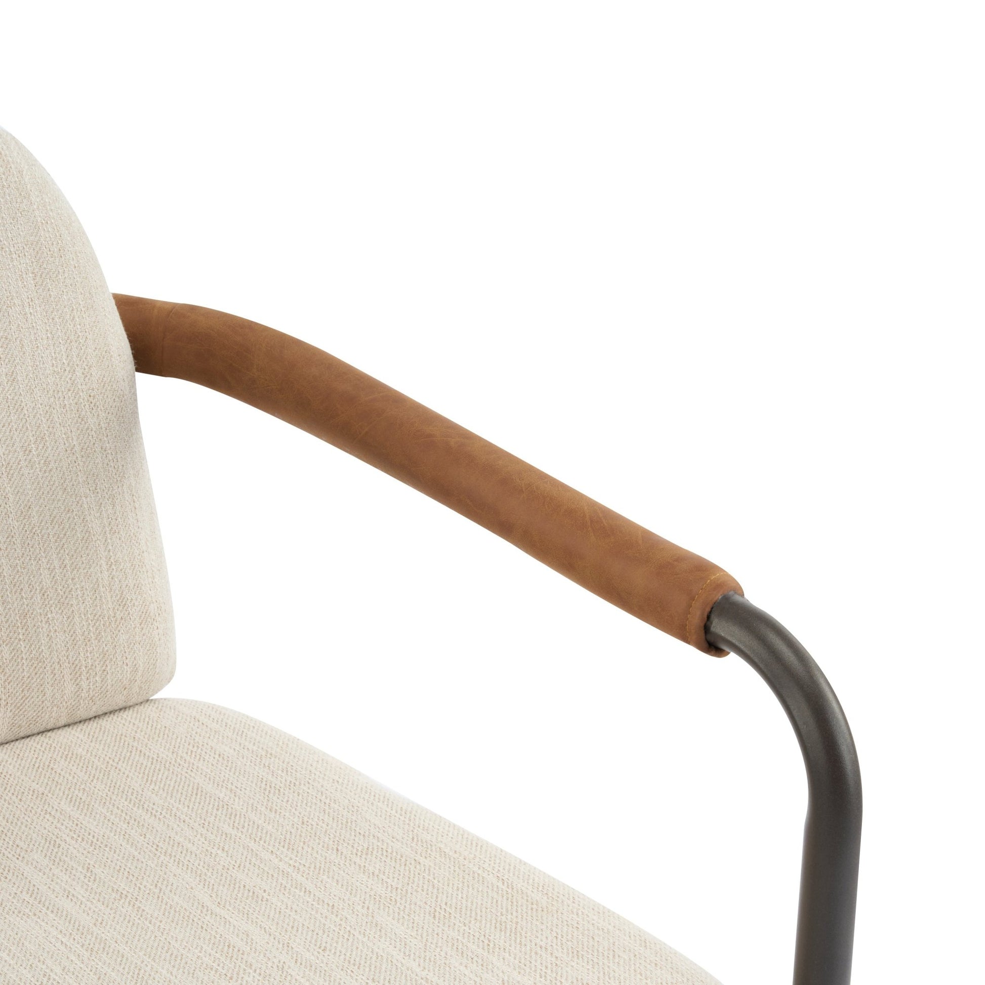 Modern Espresso and Beige Dining Chair Set with Durable Iron Frame and Comfortable Fabric Upholstery - 1st Choice Furniture Direct