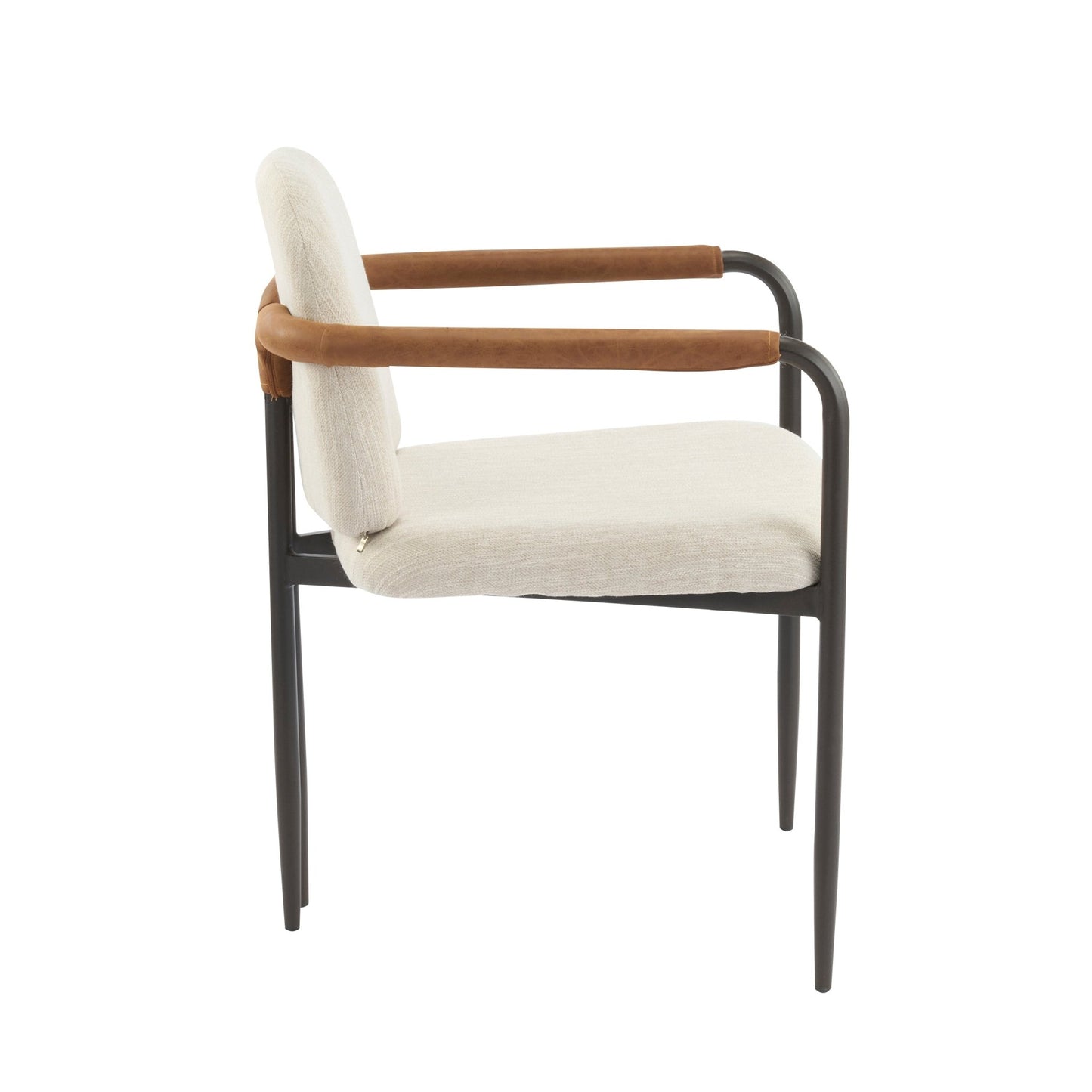 Modern Espresso and Beige Dining Chair Set with Durable Iron Frame and Comfortable Fabric Upholstery - 1st Choice Furniture Direct