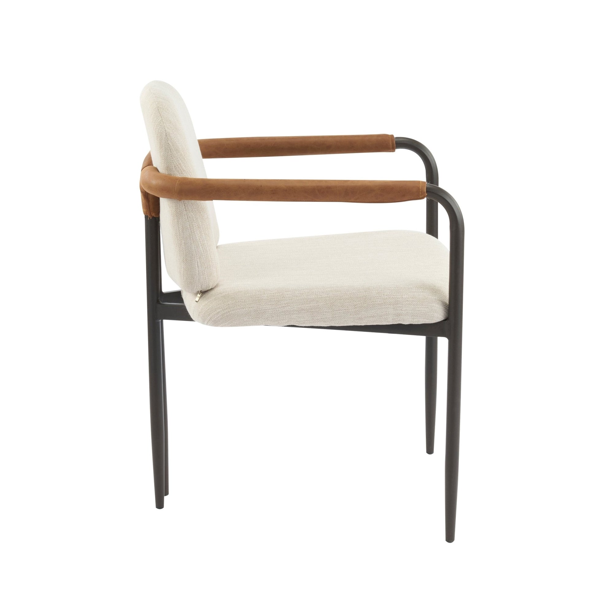 Modern Espresso and Beige Dining Chair Set with Durable Iron Frame and Comfortable Fabric Upholstery - 1st Choice Furniture Direct