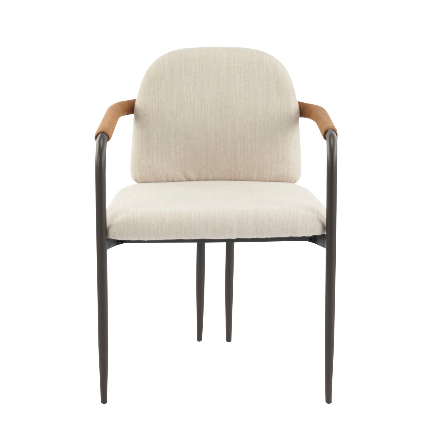Modern Espresso and Beige Dining Chair Set with Durable Iron Frame and Comfortable Fabric Upholstery - 1st Choice Furniture Direct