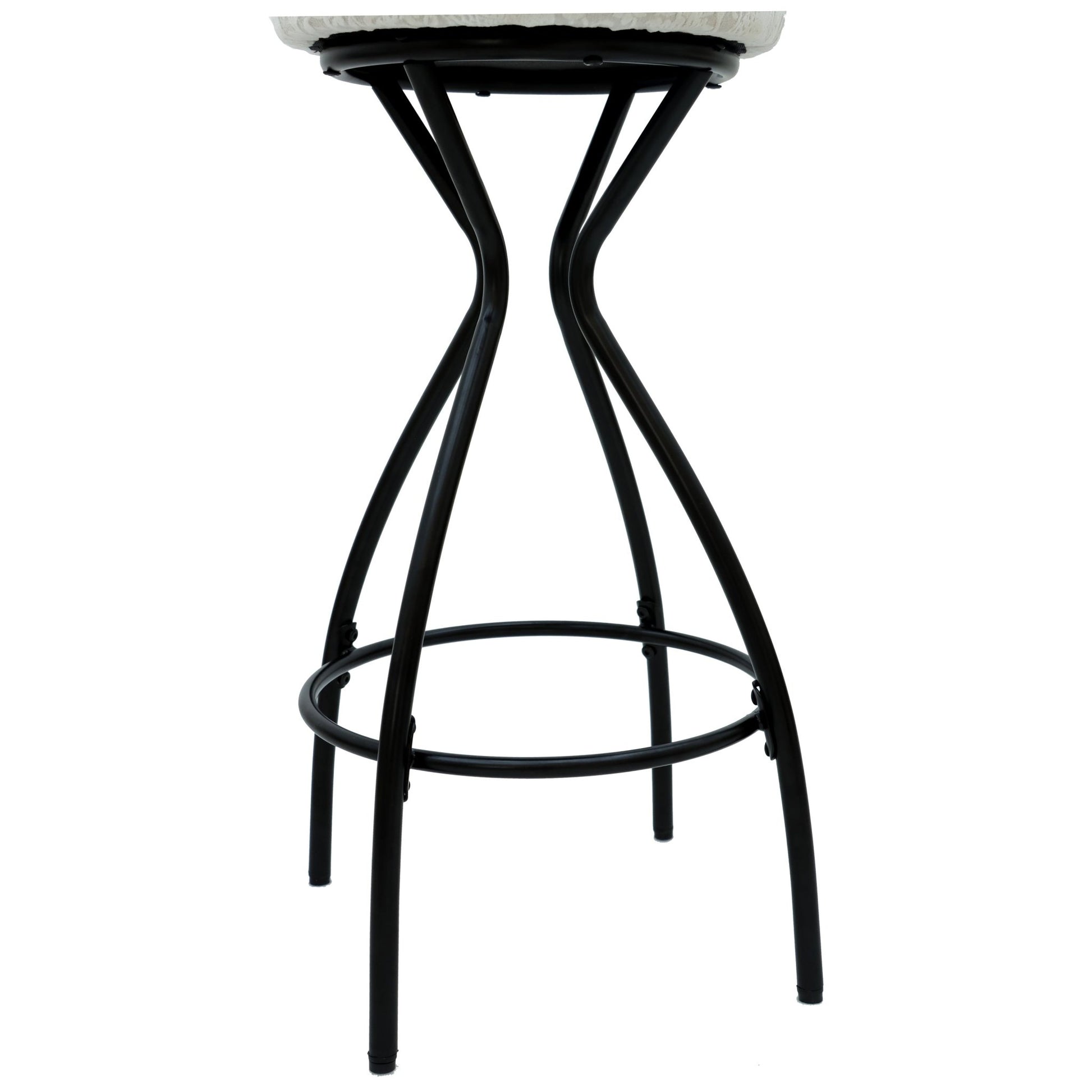 Modern Floral Print Counter Height Bar Stool Set with Footrest, Black & White Upholstered Design, 29 Inches - 1st Choice Furniture Direct