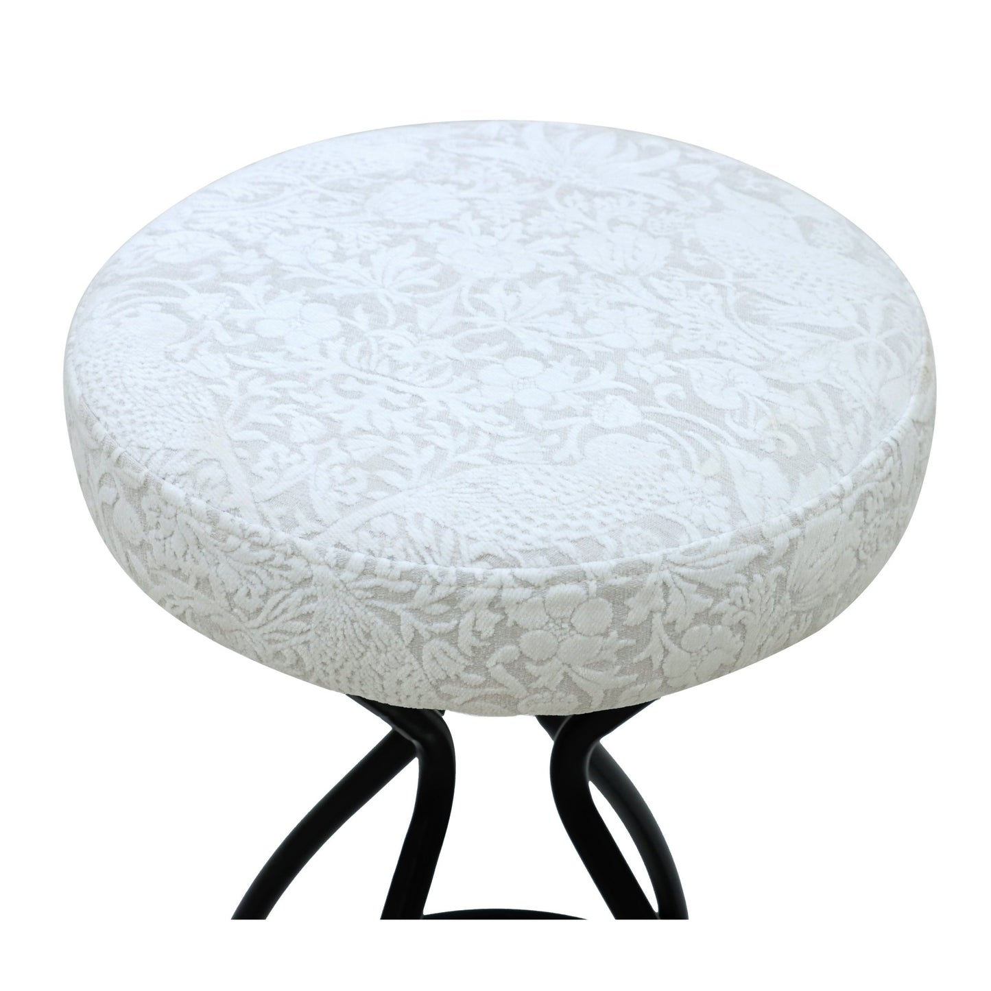 Modern Floral Print Counter Height Bar Stool Set with Footrest, Black & White Upholstered Design, 29 Inches - 1st Choice Furniture Direct