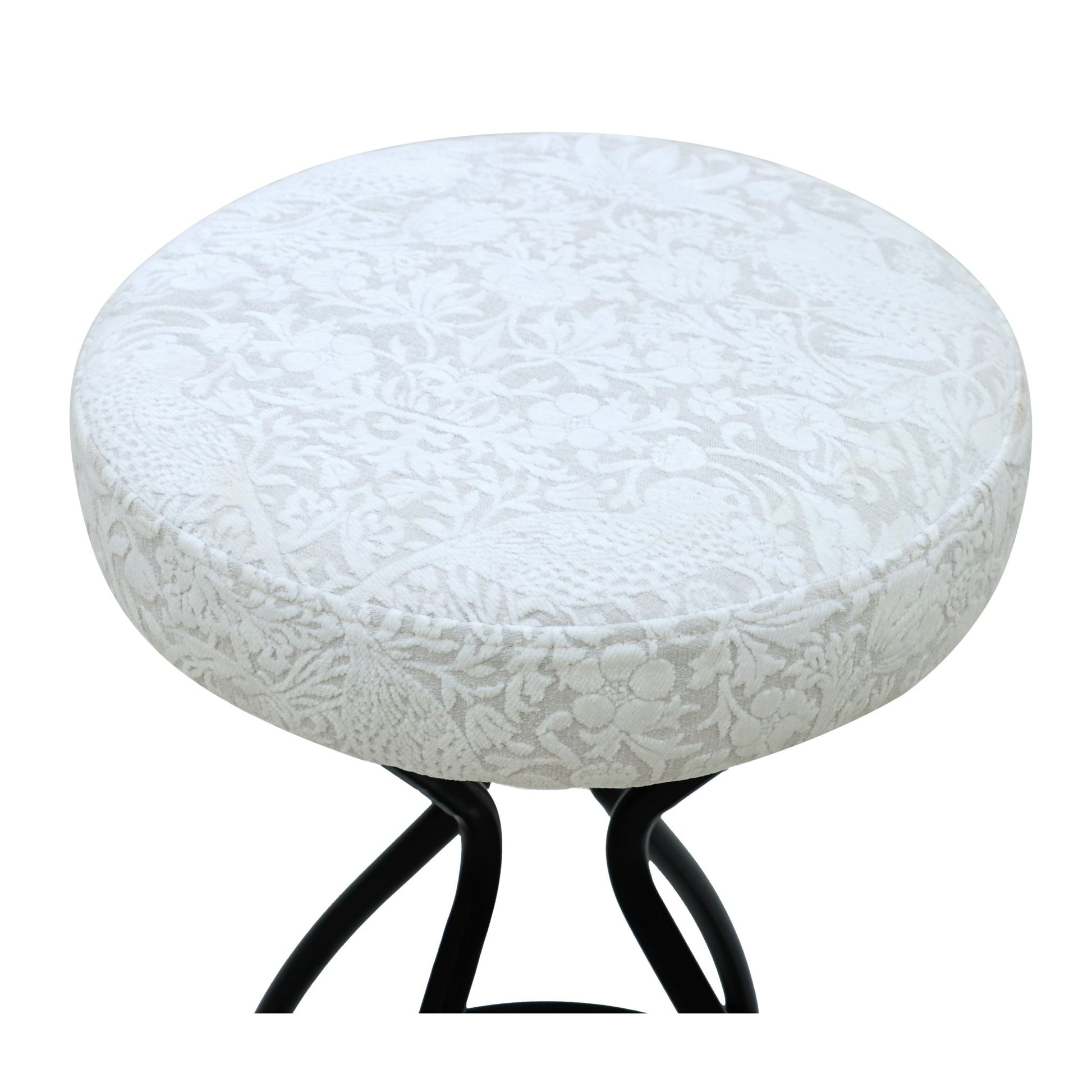 Modern Floral Print Counter Height Bar Stool Set with Footrest, Black & White Upholstered Design, 29 Inches - 1st Choice Furniture Direct