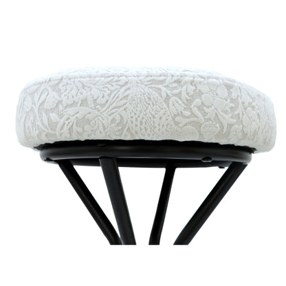 Modern Floral Print Counter Height Bar Stool Set with Footrest, Black & White Upholstered Design, 29 Inches - 1st Choice Furniture Direct