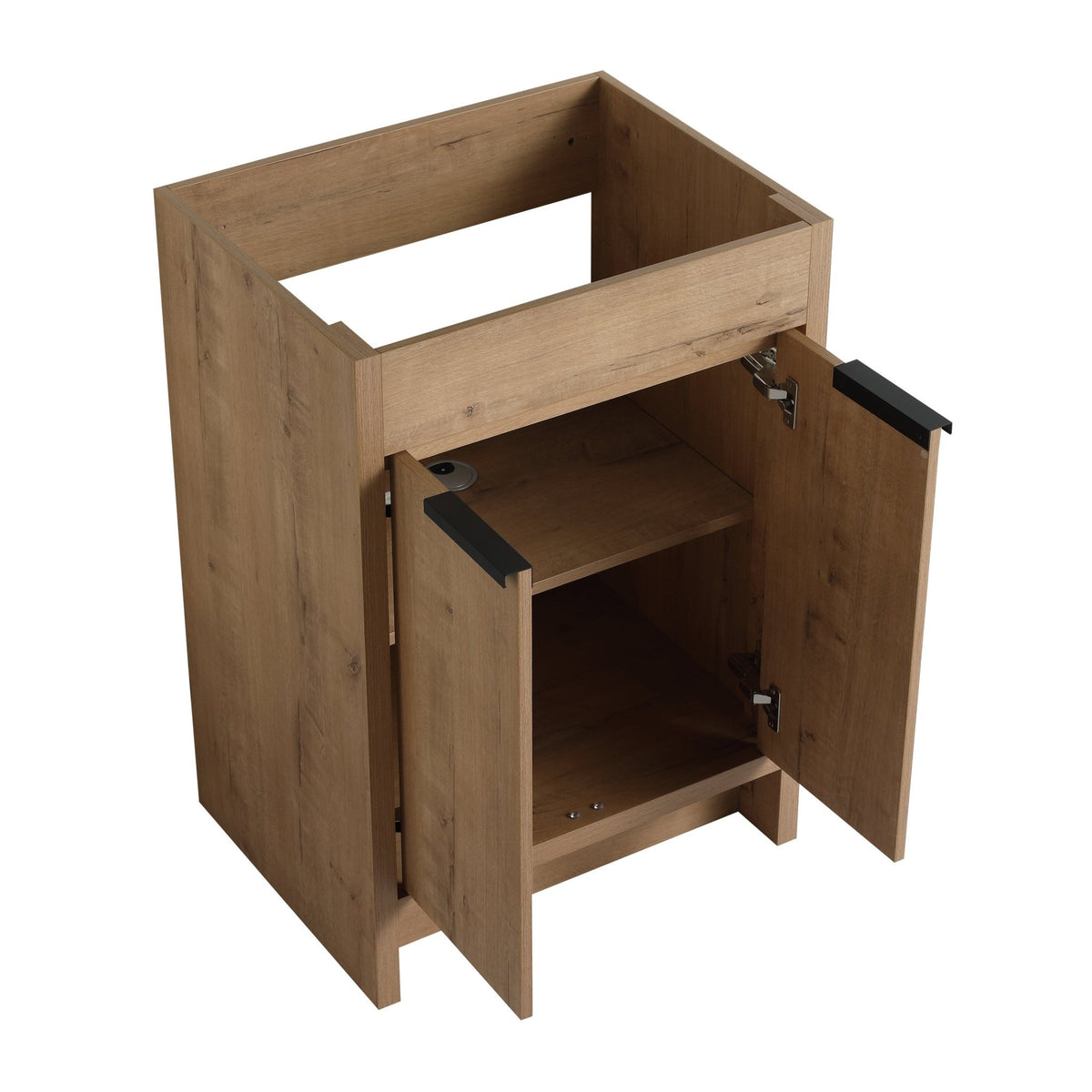 Modern Freestanding Bathroom Vanity with Ceramic Sink – Imitative Oak - 1st Choice Furniture Direct